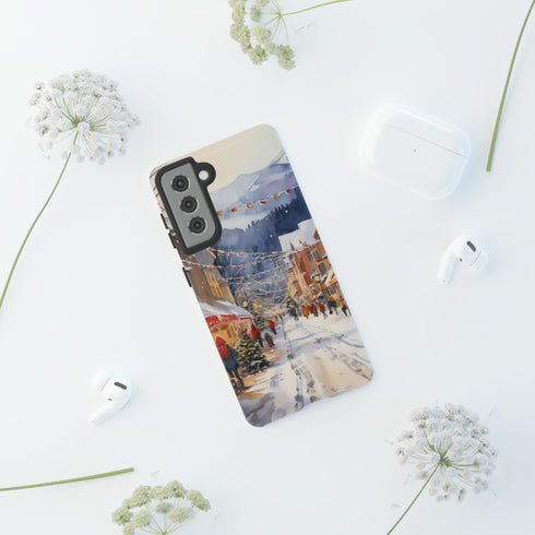 Bustling Victorian Christmas Market - Impact Resistant Phone Case